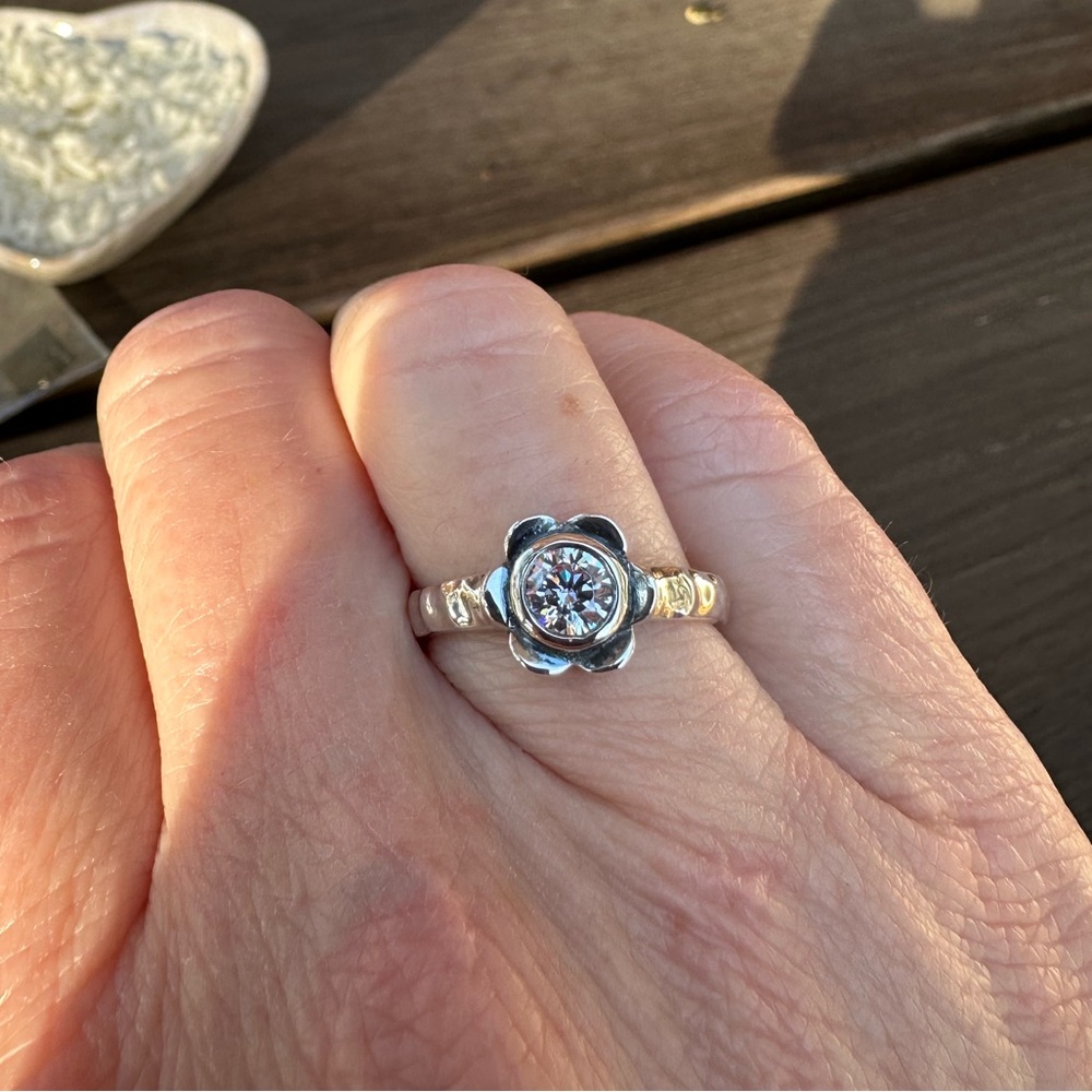 Inspiranza Designs- retired flower ring with clear stone